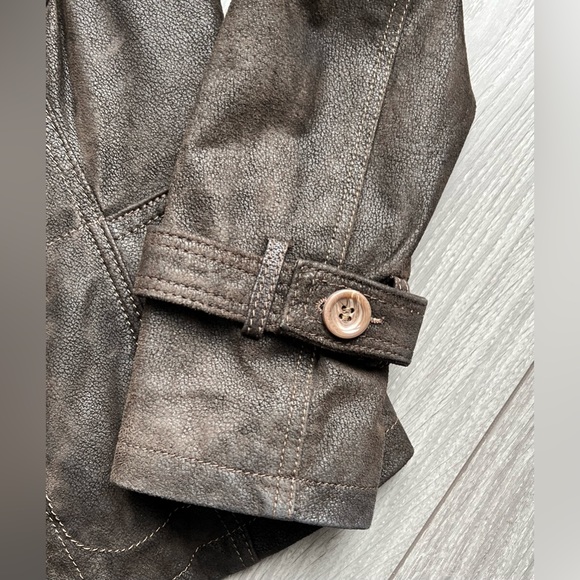 Women’s Brown Suede Leather Jacket XXS - Picture 2 of 7